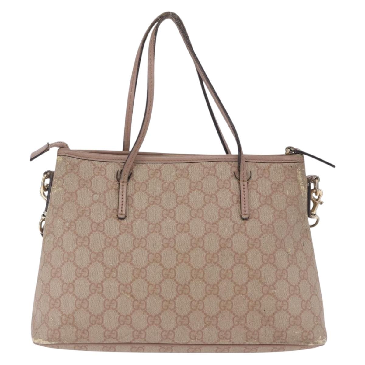 GUCCI GG Supreme Hand Bag PVC 2way Pink 353440 Auth BD1945