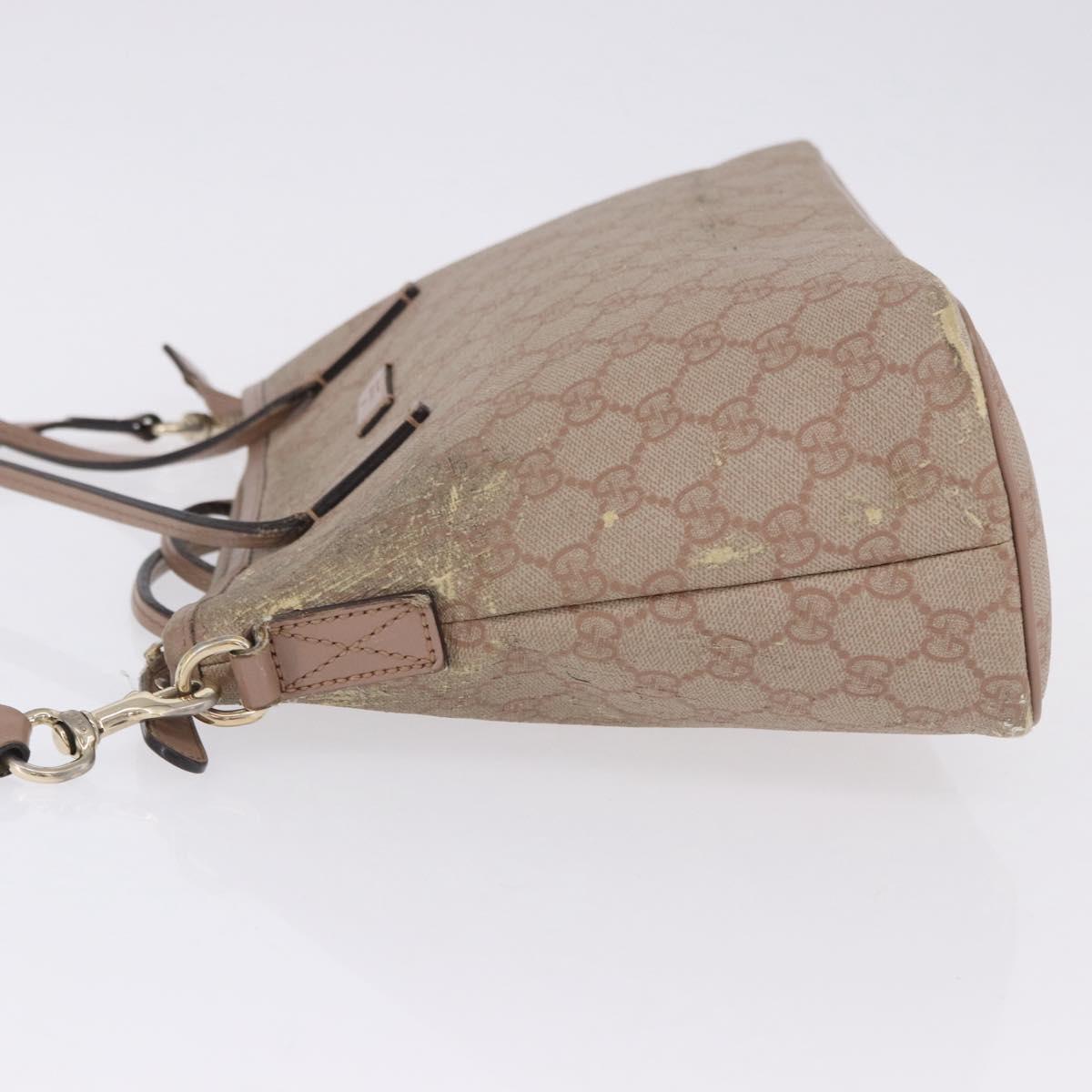 GUCCI GG Supreme Hand Bag PVC 2way Pink 353440 Auth BD1945