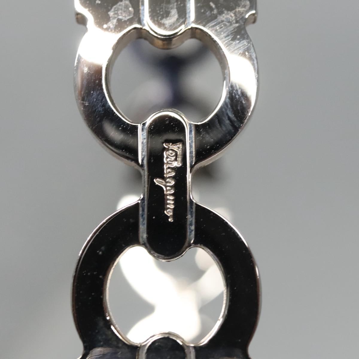 Salvatore Ferragamo Hand Bag Enamel 2way Blue Auth BD197