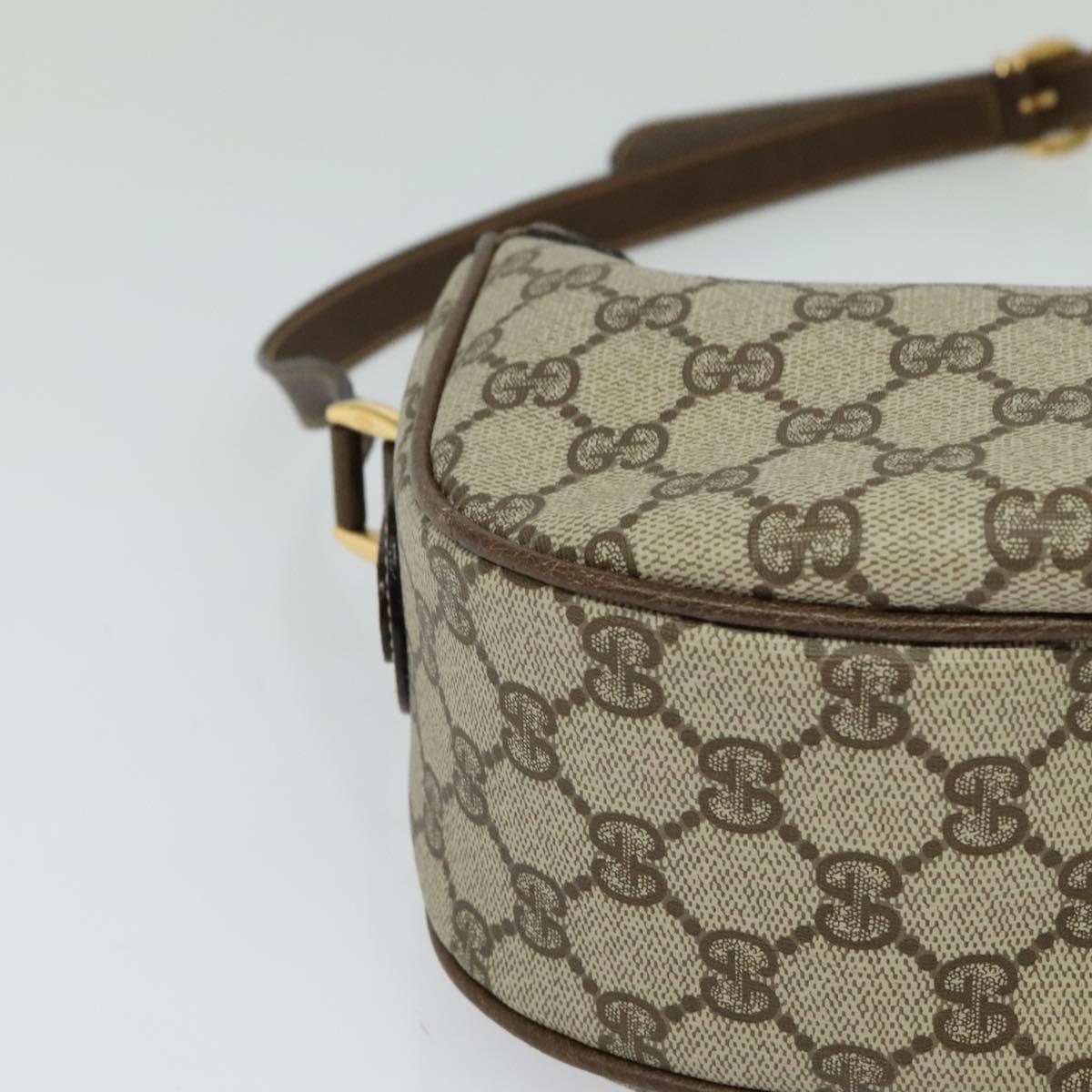 GUCCI GG Supreme Web Sherry Line Bag PVC Beige Gold 001 58 0918 Auth BD1998
