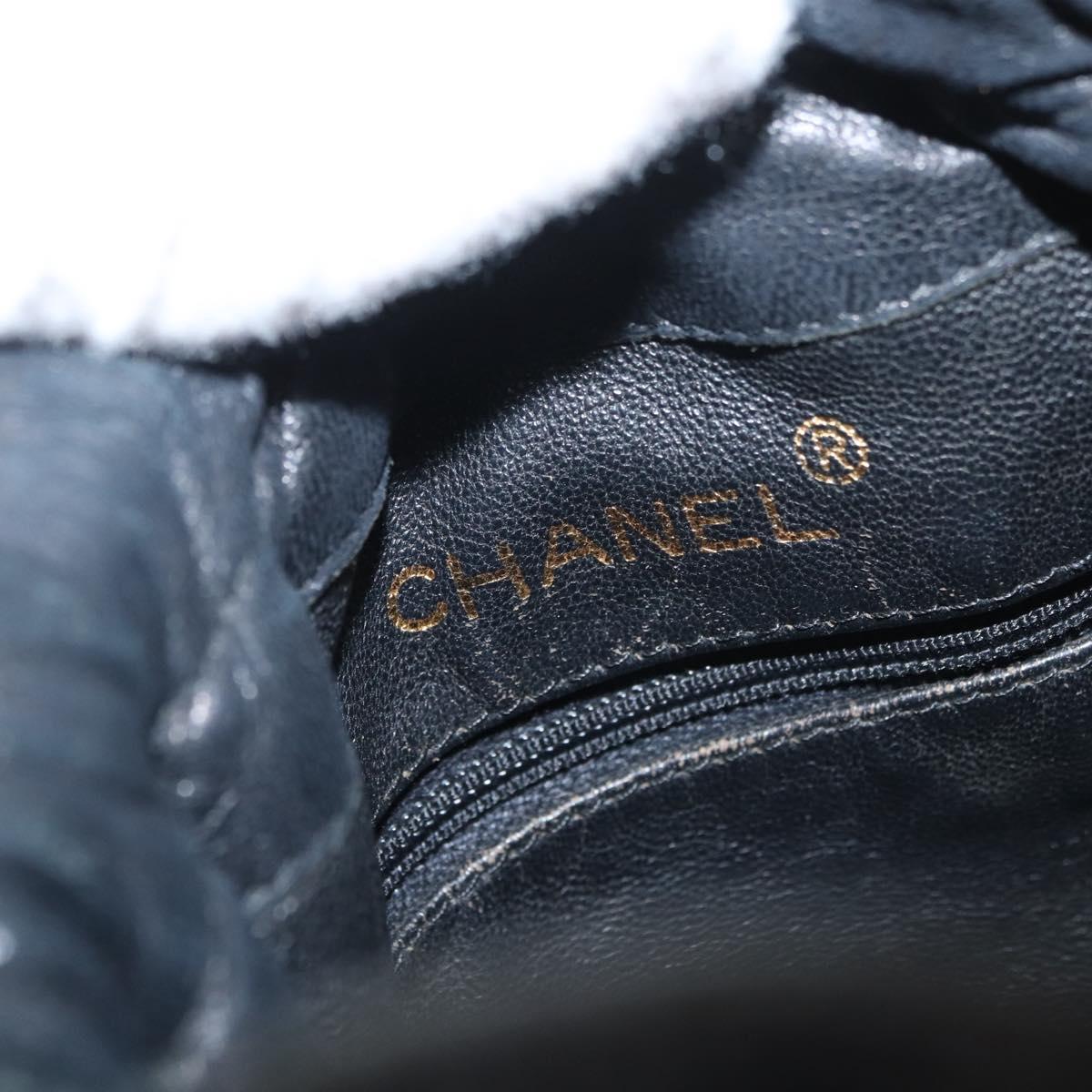 CHANEL Matelasse Chain Shoulder Bag Lamb Skin Black Gold CC Auth BD2003