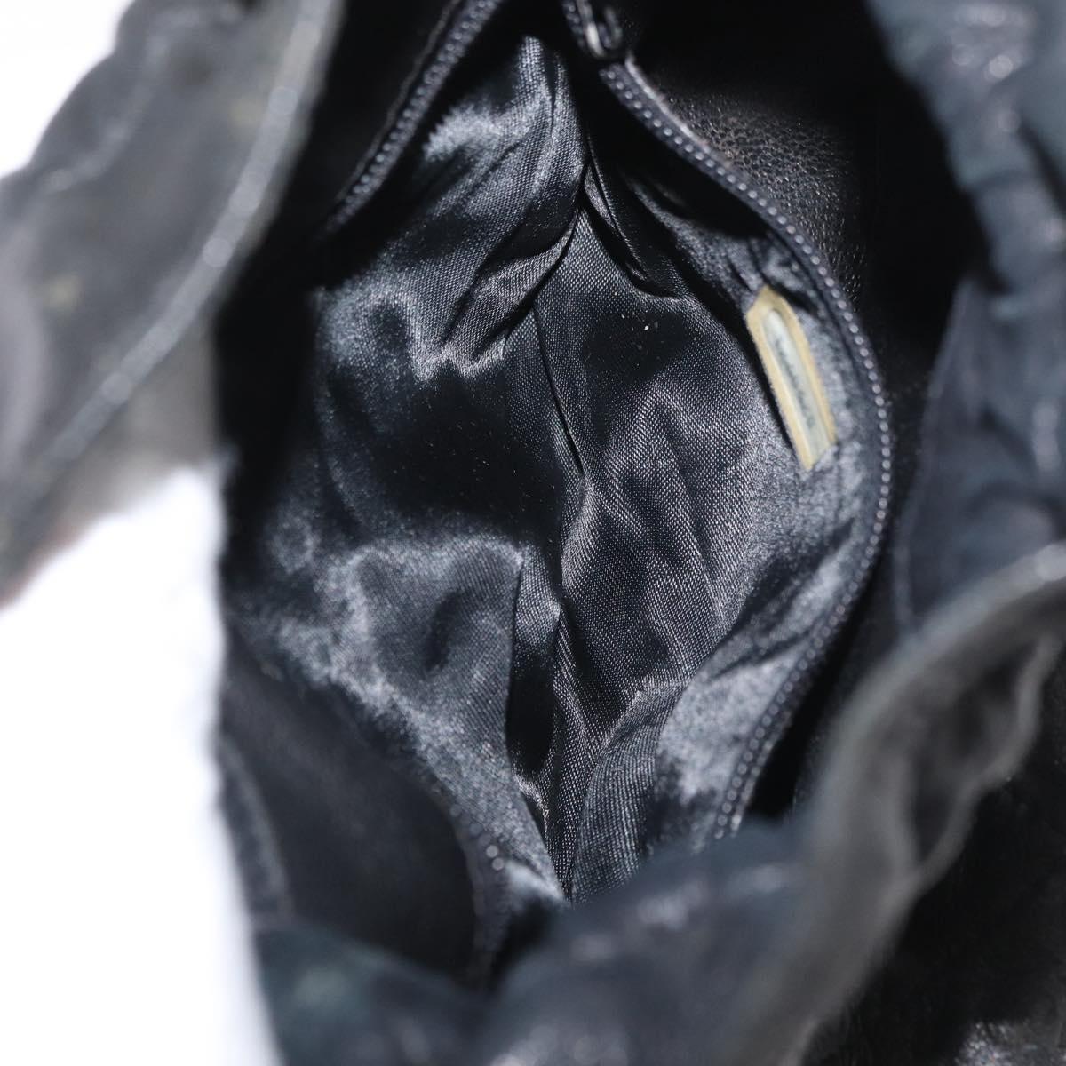 CHANEL Matelasse Chain Shoulder Bag Lamb Skin Black Gold CC Auth BD2003