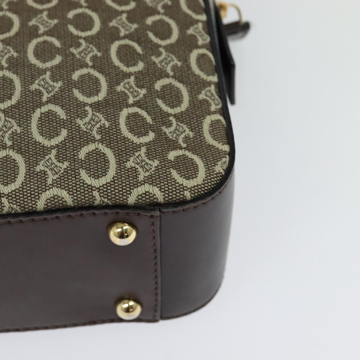 CELINE C Macadam Canvas Hand Bag Beige Gold Auth BD2013