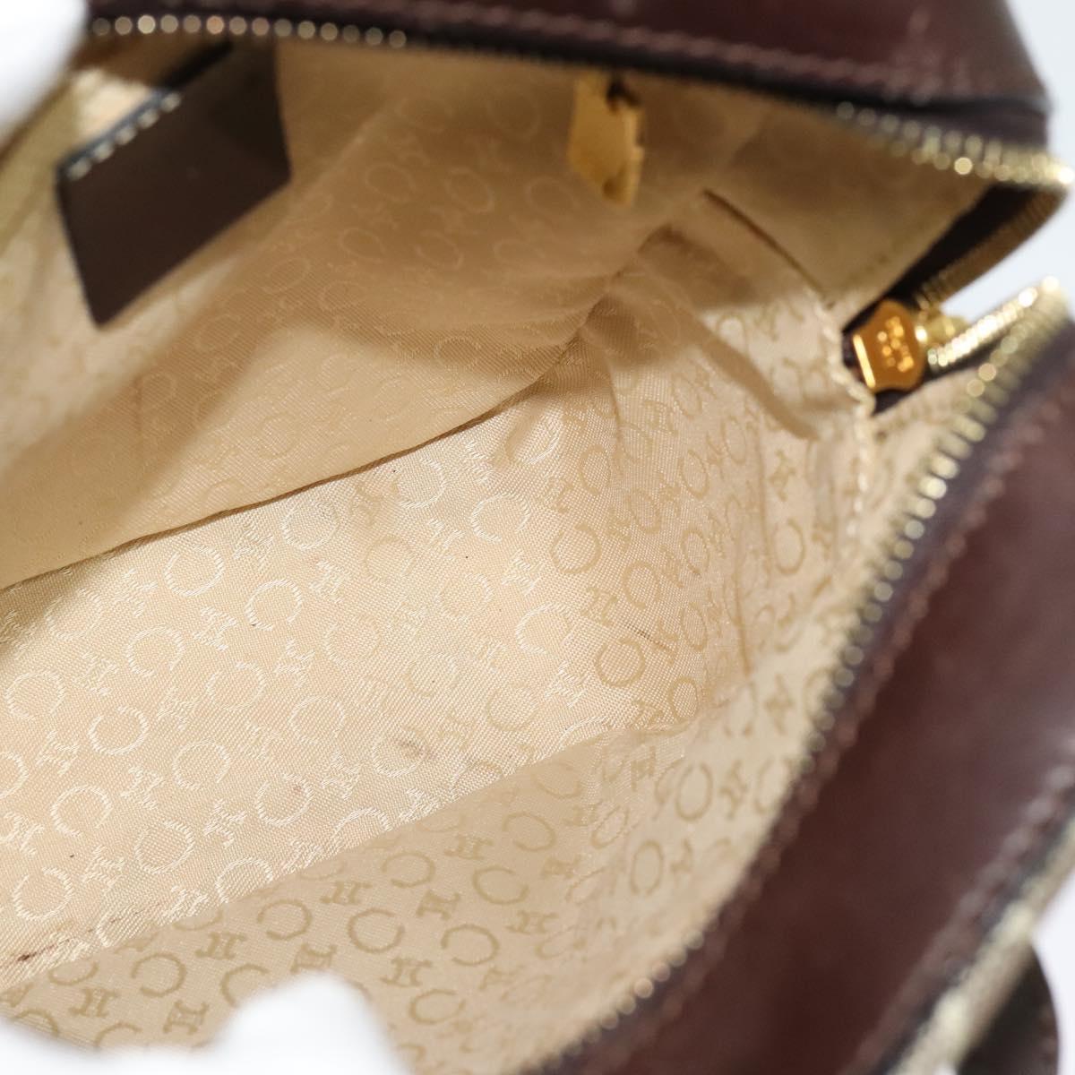 CELINE C Macadam Canvas Hand Bag Beige Gold Auth BD2013