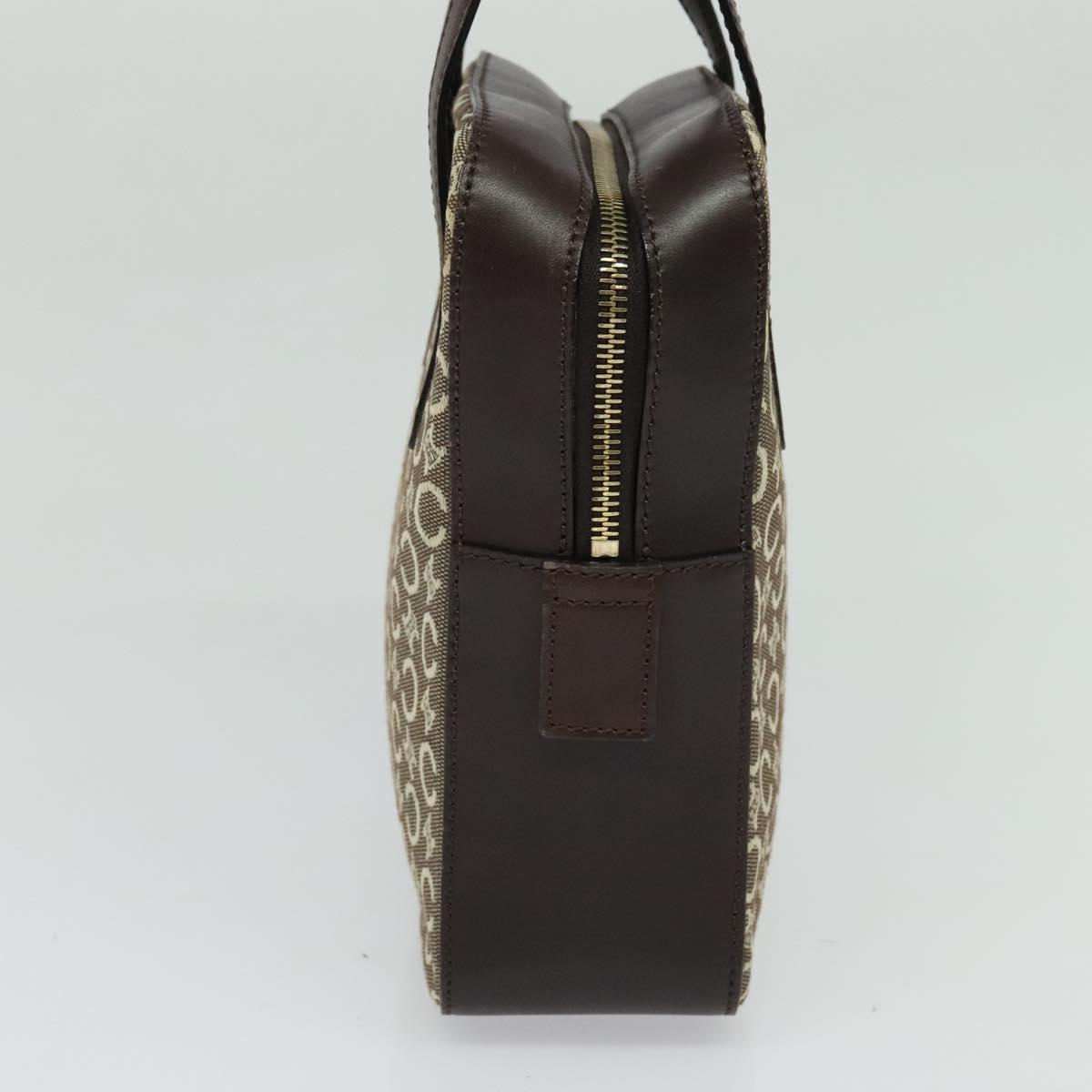 CELINE C Macadam Canvas Hand Bag Beige Gold Auth BD2013