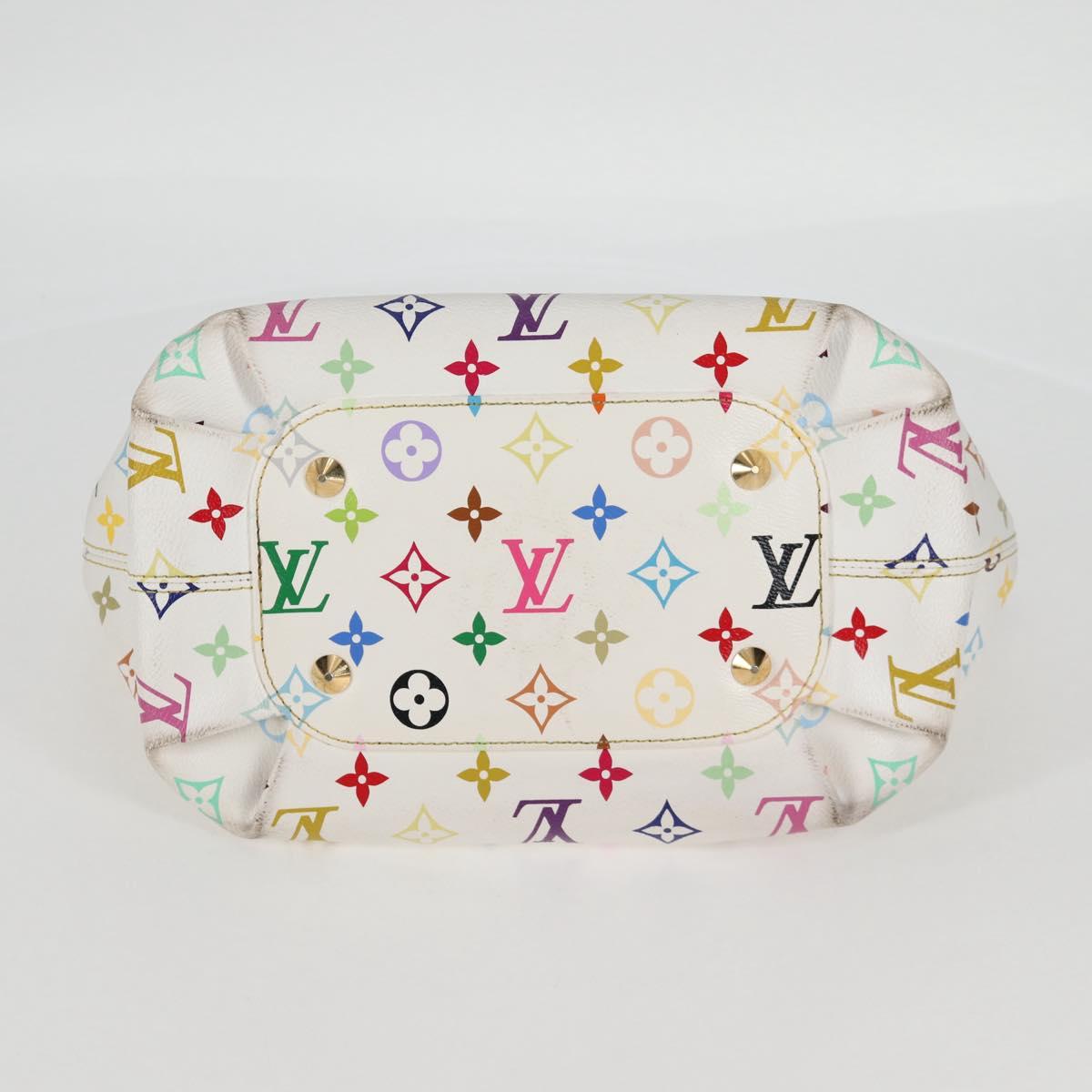 LOUIS VUITTON Monogram Multicolor Annie MM Tote Bag White M40307 LV Auth BD2040