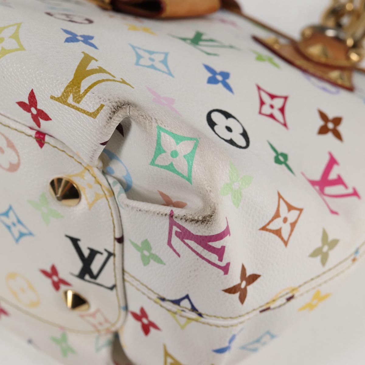 LOUIS VUITTON Monogram Multicolor Annie MM Tote Bag White M40307 LV Auth BD2040