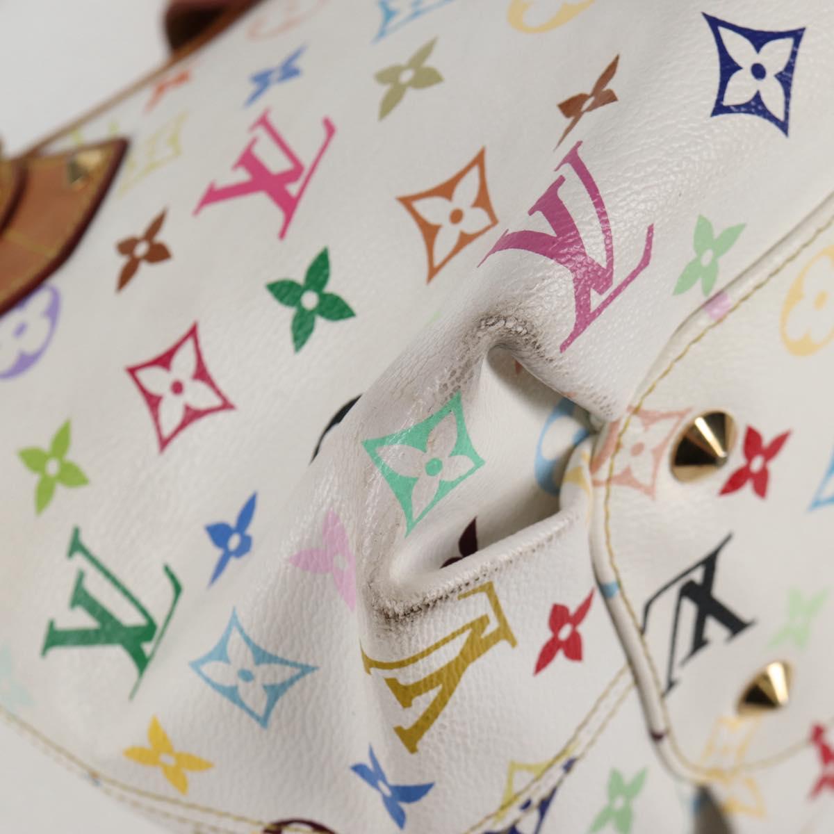 LOUIS VUITTON Monogram Multicolor Annie MM Tote Bag White M40307 LV Auth BD2040