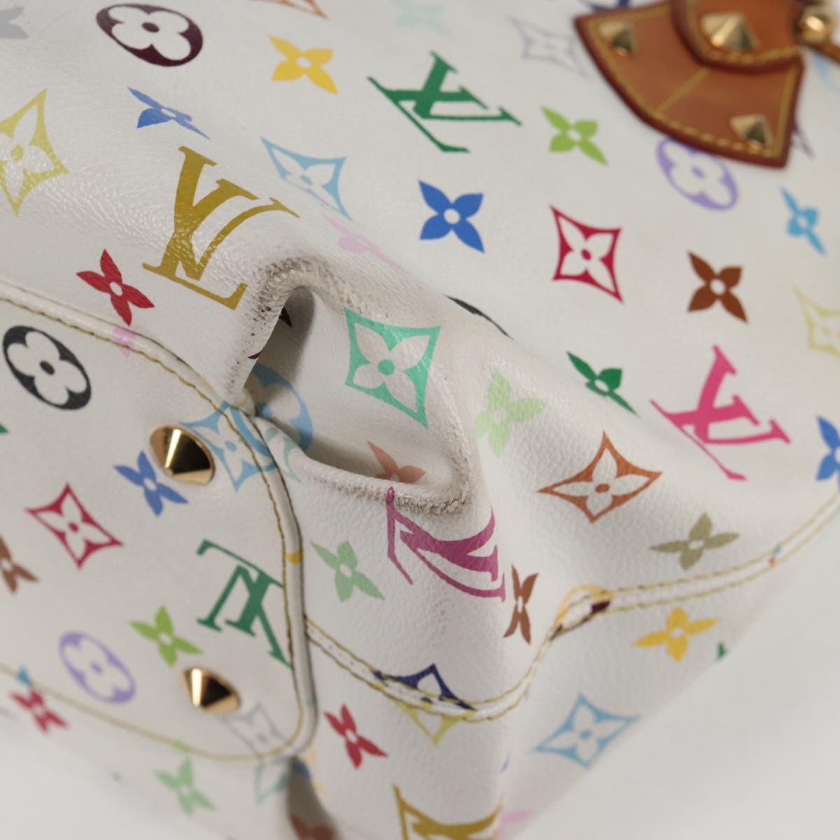 LOUIS VUITTON Monogram Multicolor Annie MM Tote Bag White M40307 LV Auth BD2040