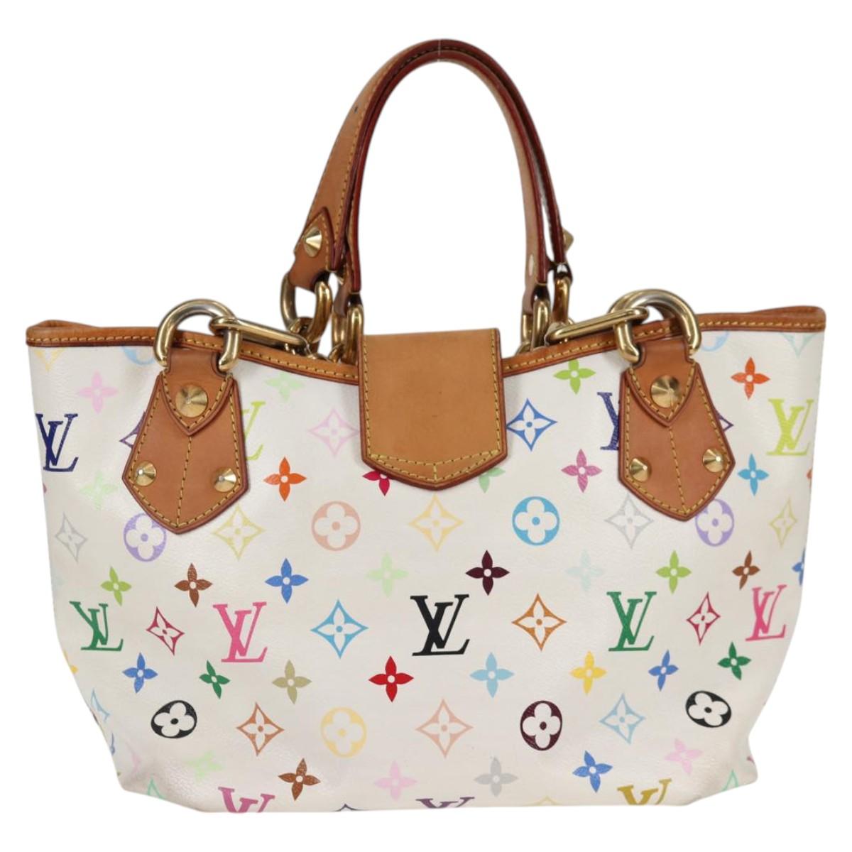 LOUIS VUITTON Monogram Multicolor Annie MM Tote Bag White M40307 LV Auth BD2040