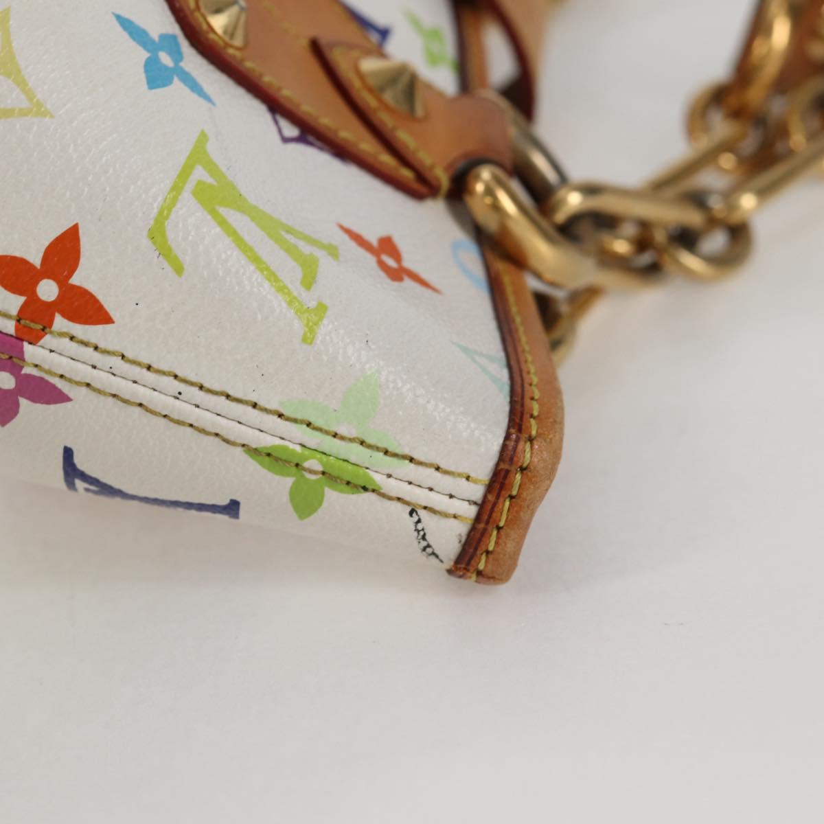 LOUIS VUITTON Monogram Multicolor Annie MM Tote Bag White M40307 LV Auth BD2040