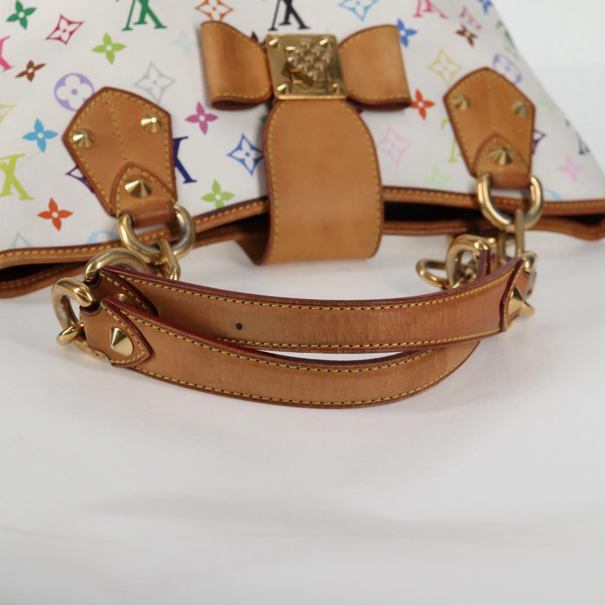 LOUIS VUITTON Monogram Multicolor Annie MM Tote Bag White M40307 LV Auth BD2040