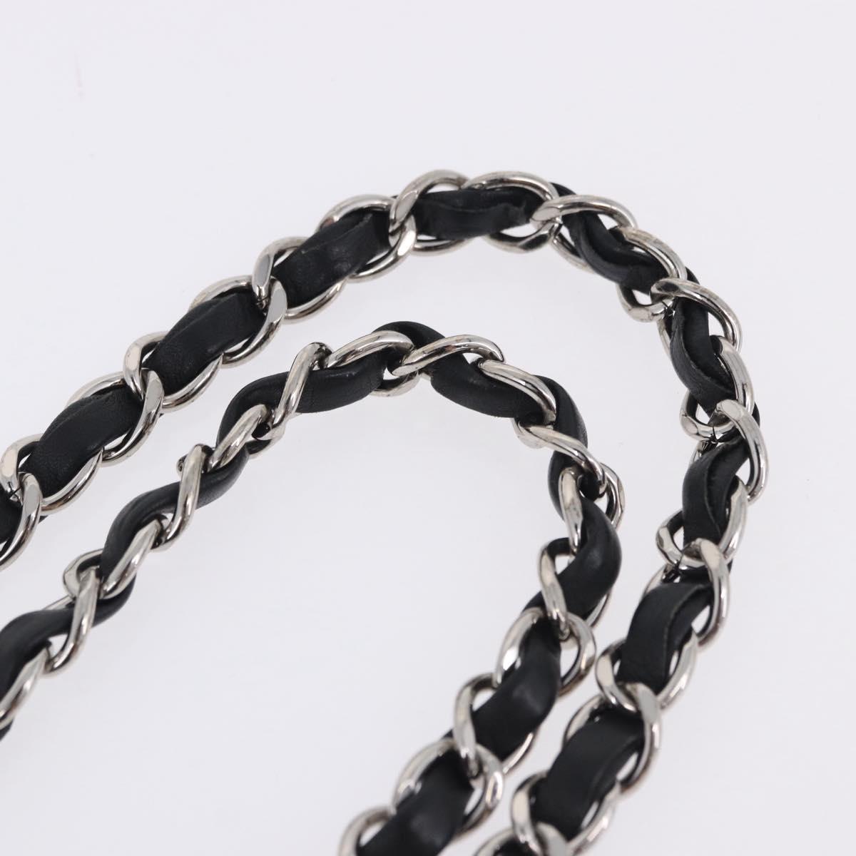 CHANEL Chain Paris Byzantine Shoulder Bag Nylon Black Silver CC Auth BD2076