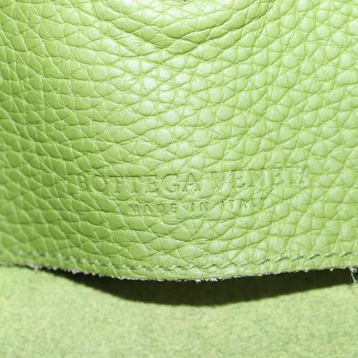 BOTTEGA VENETA Shoulder Bag Leather Green Silver Auth BD2078V