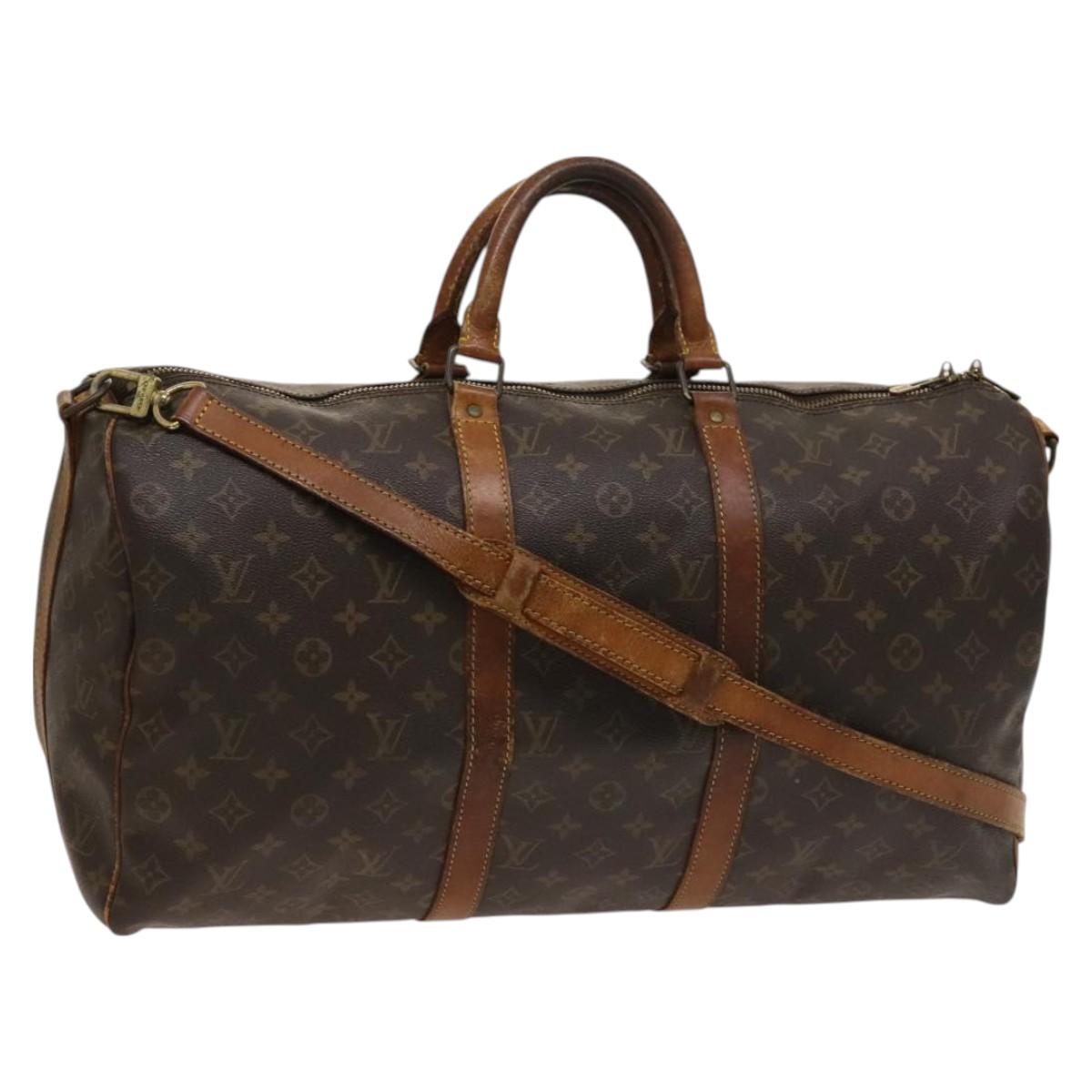 LOUIS VUITTON Monogram Keepall Bandouliere 50 Boston Bag M41416 LV Auth BD2090