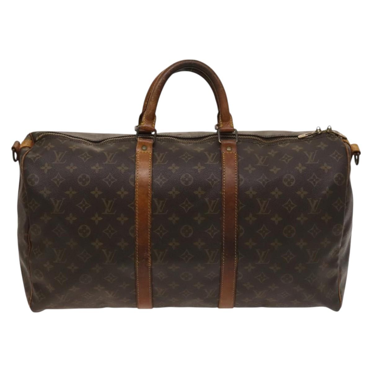 LOUIS VUITTON Monogram Keepall Bandouliere 50 Boston Bag M41416 LV Auth BD2090