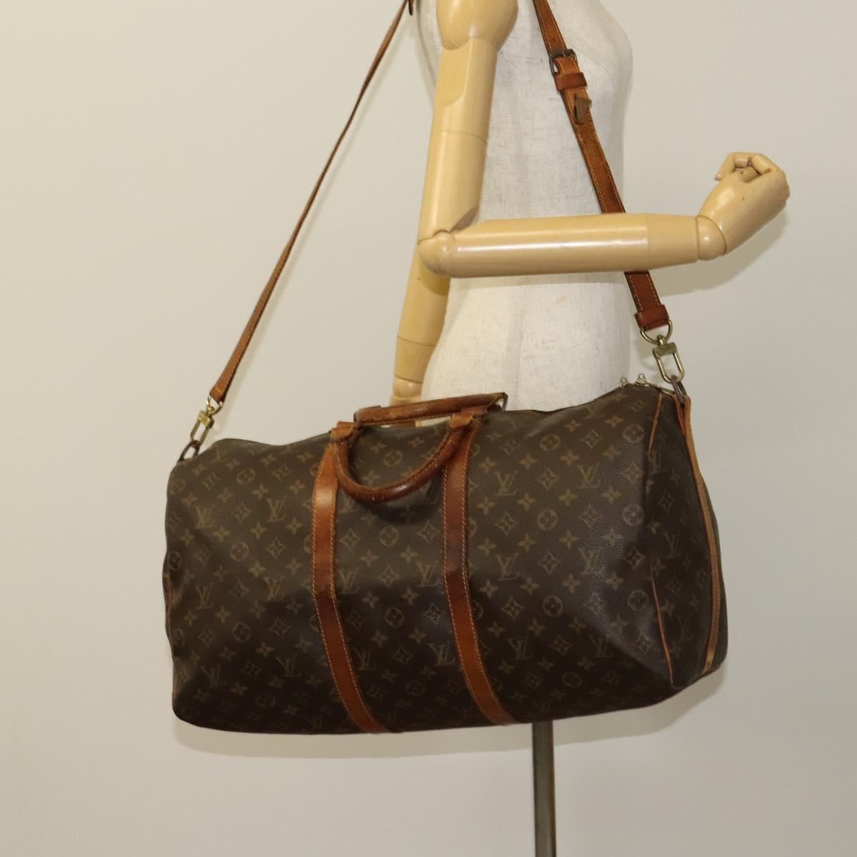 LOUIS VUITTON Monogram Keepall Bandouliere 50 Boston Bag M41416 LV Auth BD2090