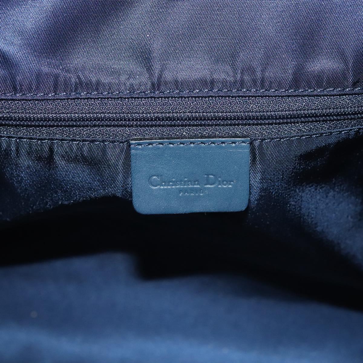 Christian Dior Trotter Canvas Boston Bag 2way Navy Gold Auth BD2104SAV