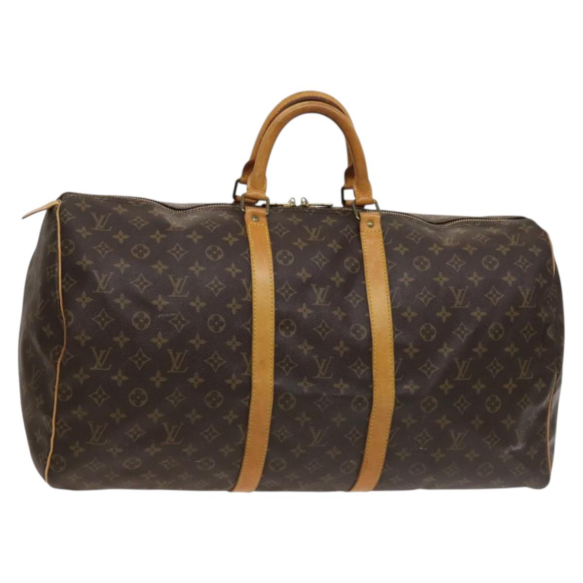 LOUIS VUITTON Monogram Keepall 55 Boston Bag M41424 LV Auth BD2107