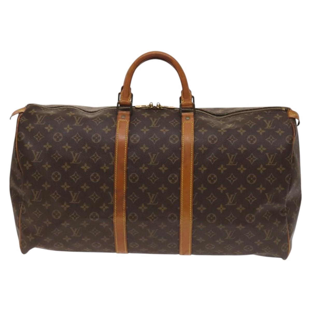 LOUIS VUITTON Monogram Keepall 55 Boston Bag M41424 LV Auth BD2108