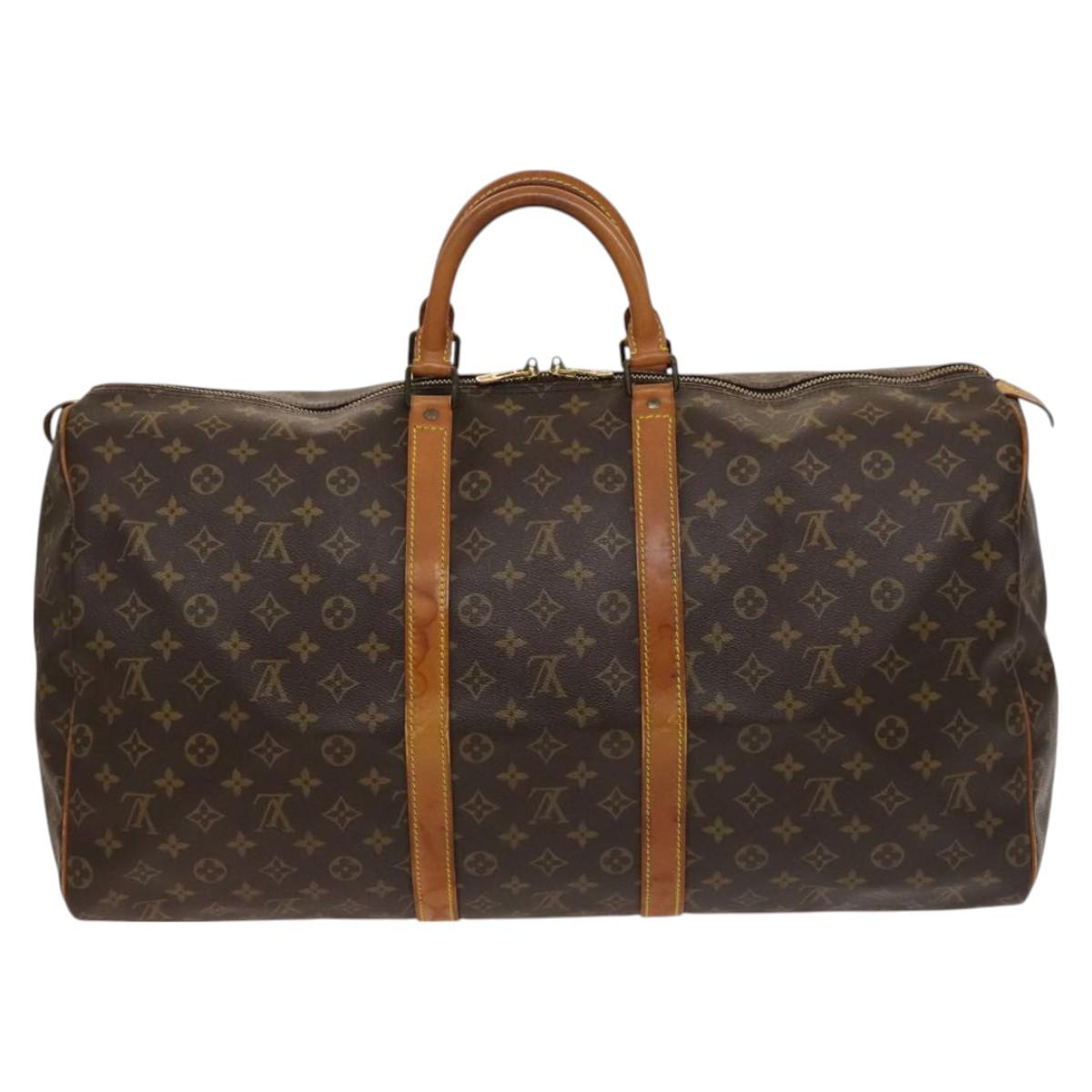 LOUIS VUITTON Monogram Keepall 55 Boston Bag M41424 LV Auth BD2108