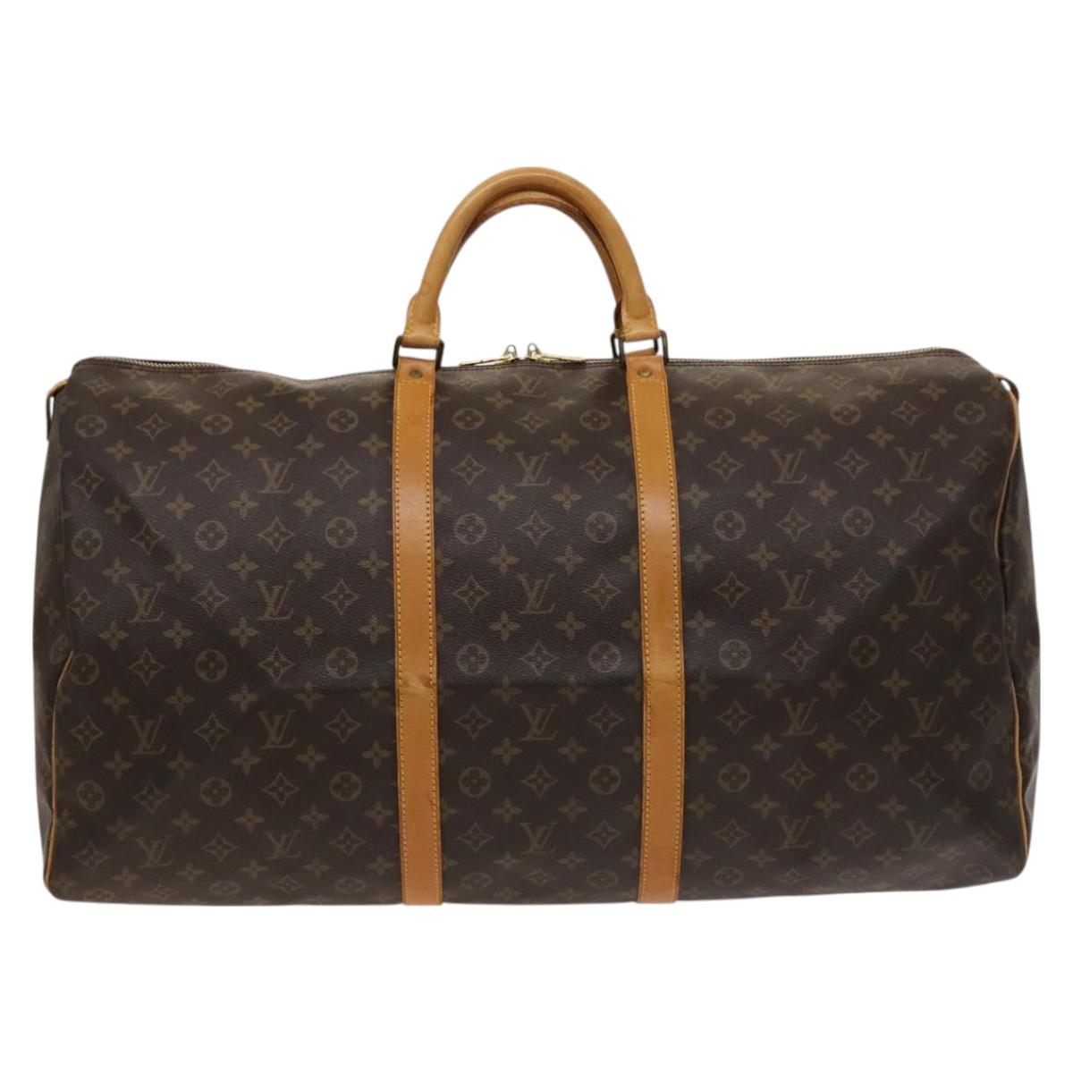 LOUIS VUITTON Monogram Keepall 60 Boston Bag M41422 LV Auth BD2116
