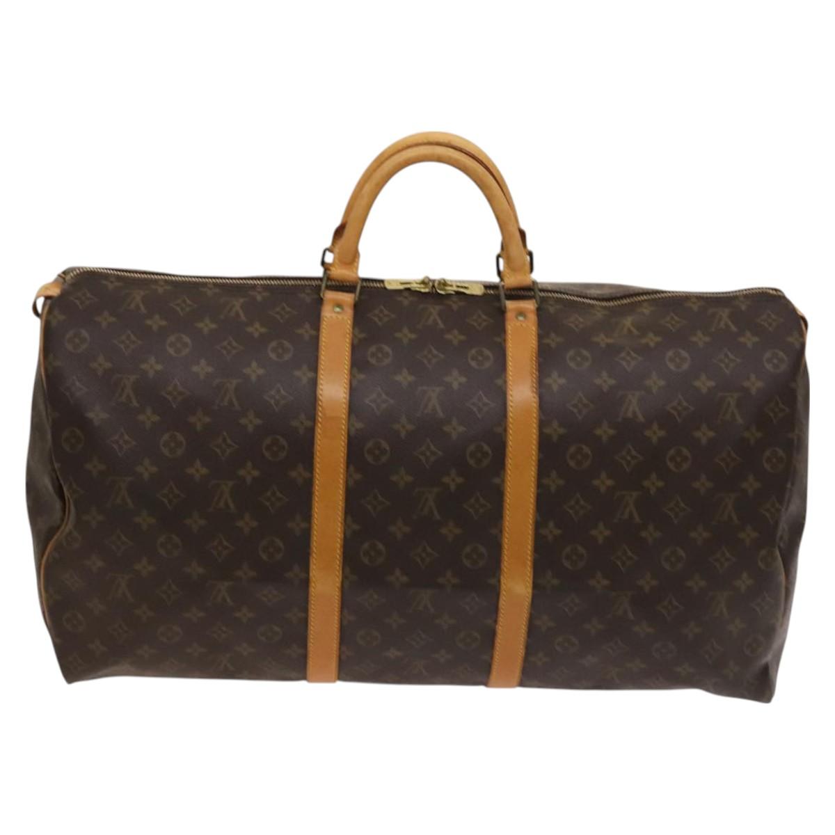 LOUIS VUITTON Monogram Keepall 60 Boston Bag M41422 LV Auth BD2116