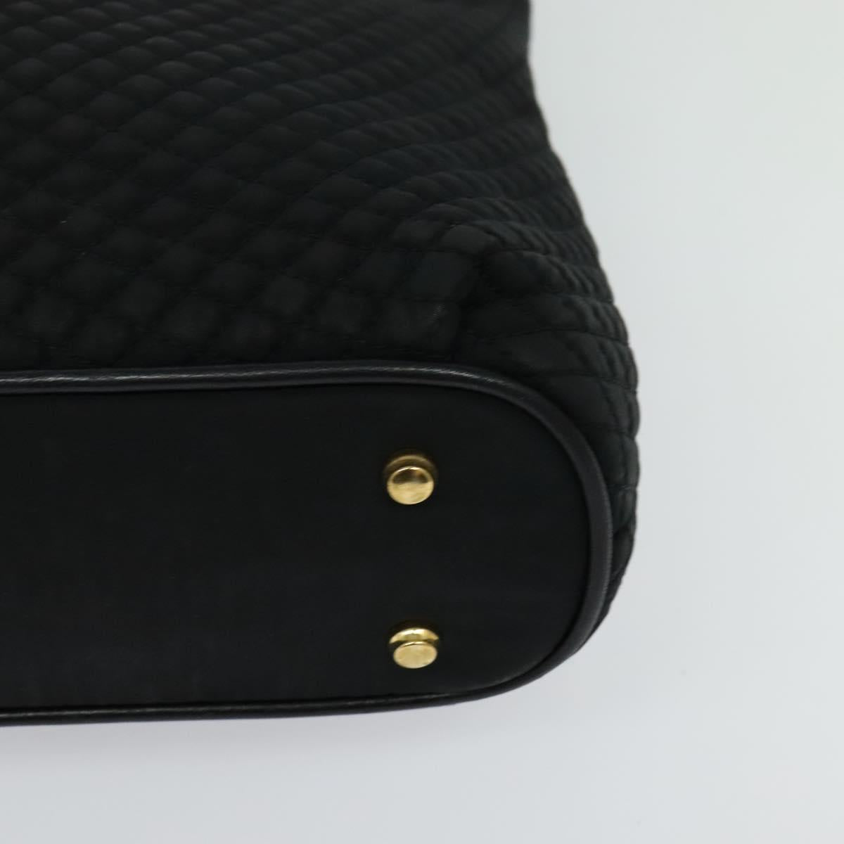 BALLY Chain Shoulder Bag Nylon Black Gold Auth BD2129
