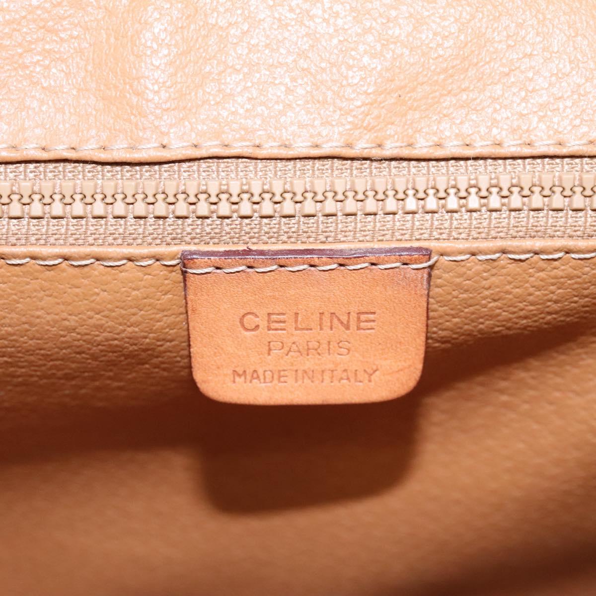 CELINE Macadam Canvas Shoulder Bag PVC Leather Brown Gold Auth BD213