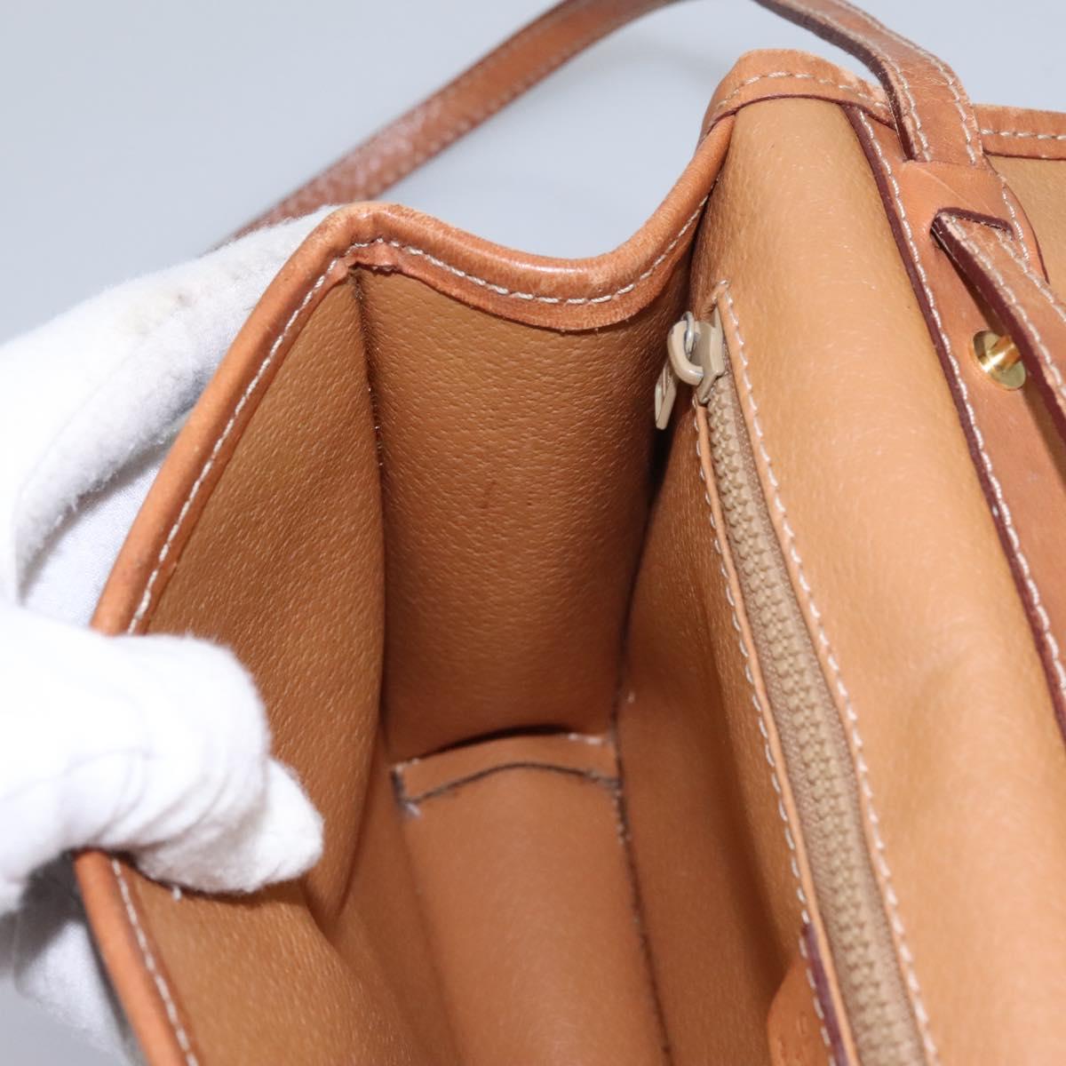 CELINE Macadam Canvas Shoulder Bag PVC Leather Brown Gold Auth BD213