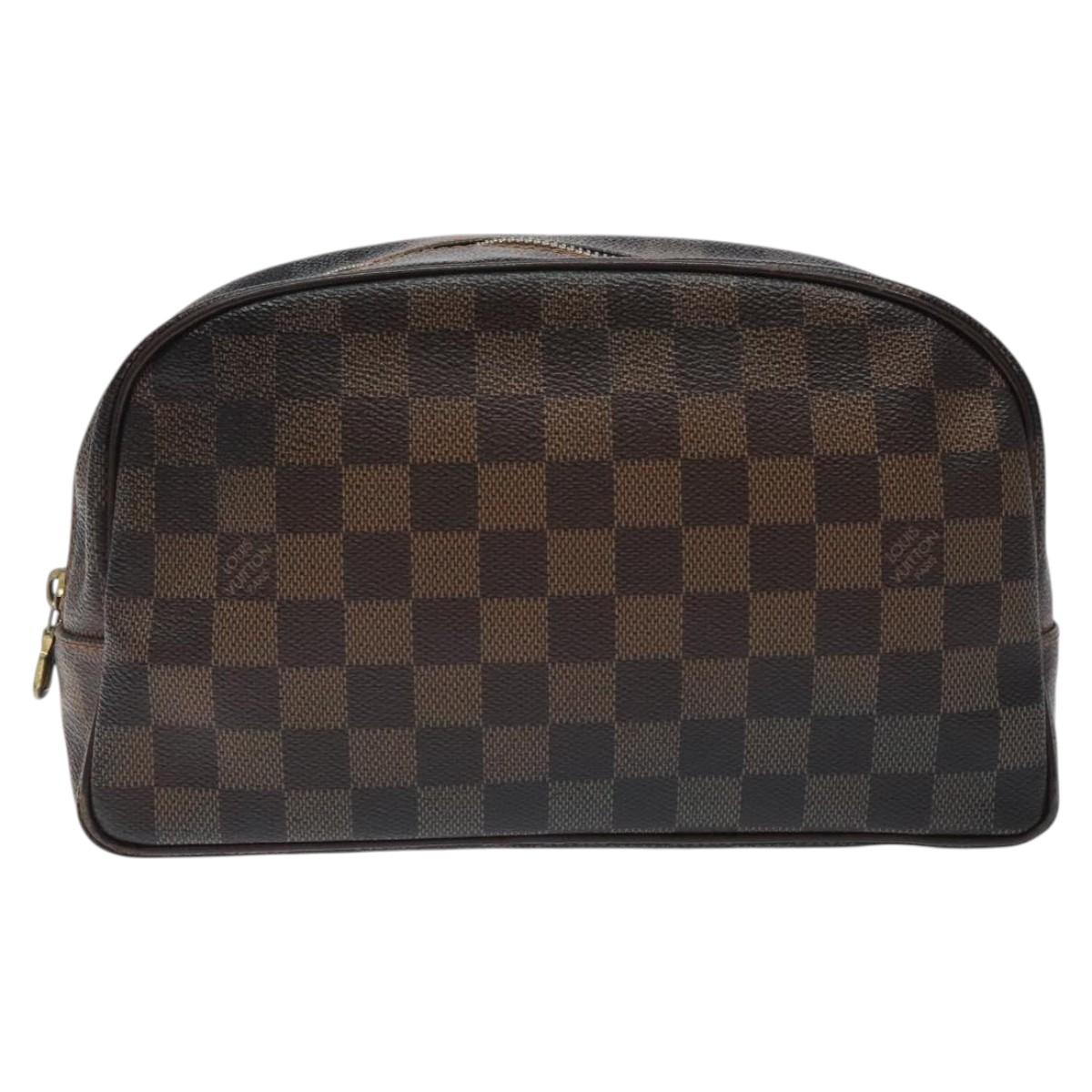 LOUIS VUITTON Damier Ebene Trousse Toilette 25 Clutch Bag N47624 LV Auth BD2155