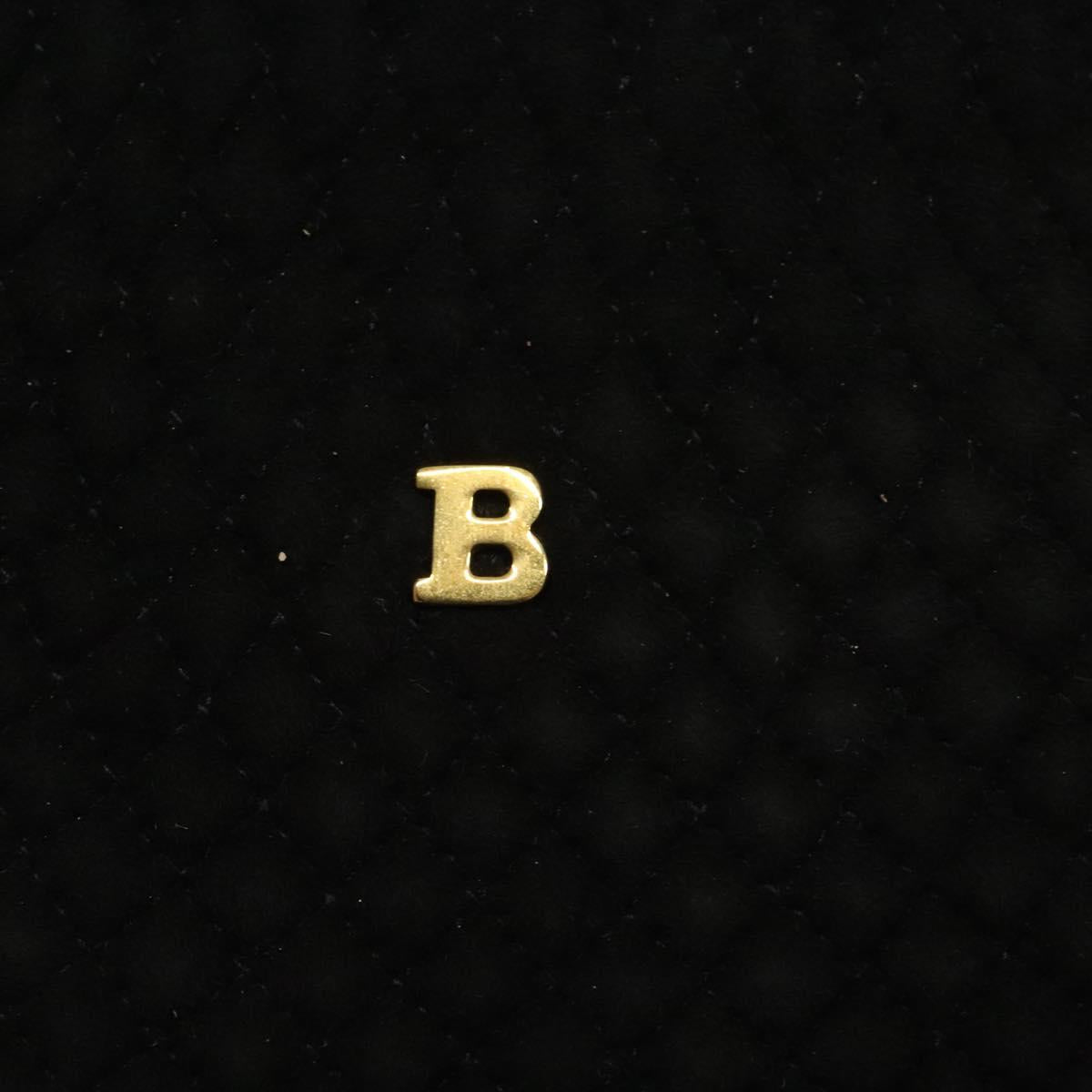 BALLY Quilted Hand Bag Leather Black Gold Auth BD2177