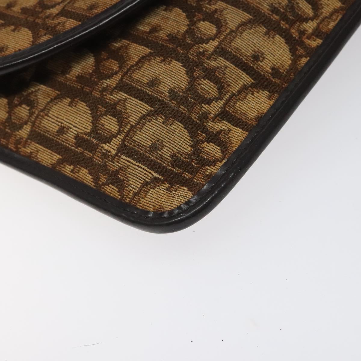 Christian Dior Trotter Canvas Shoulder Bag Brown Auth BD219