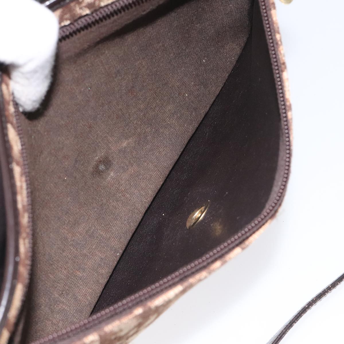 Christian Dior Trotter Canvas Shoulder Bag Brown Auth BD219