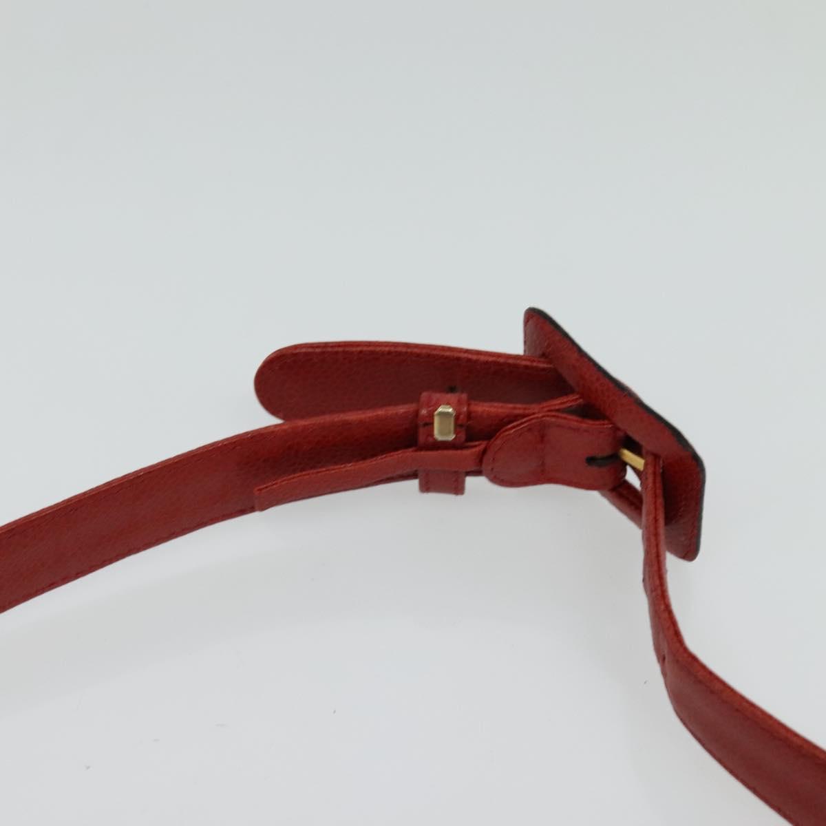 CHANEL Matelasse Waist bag Caviar Skin Red Gold CC Auth BD2190