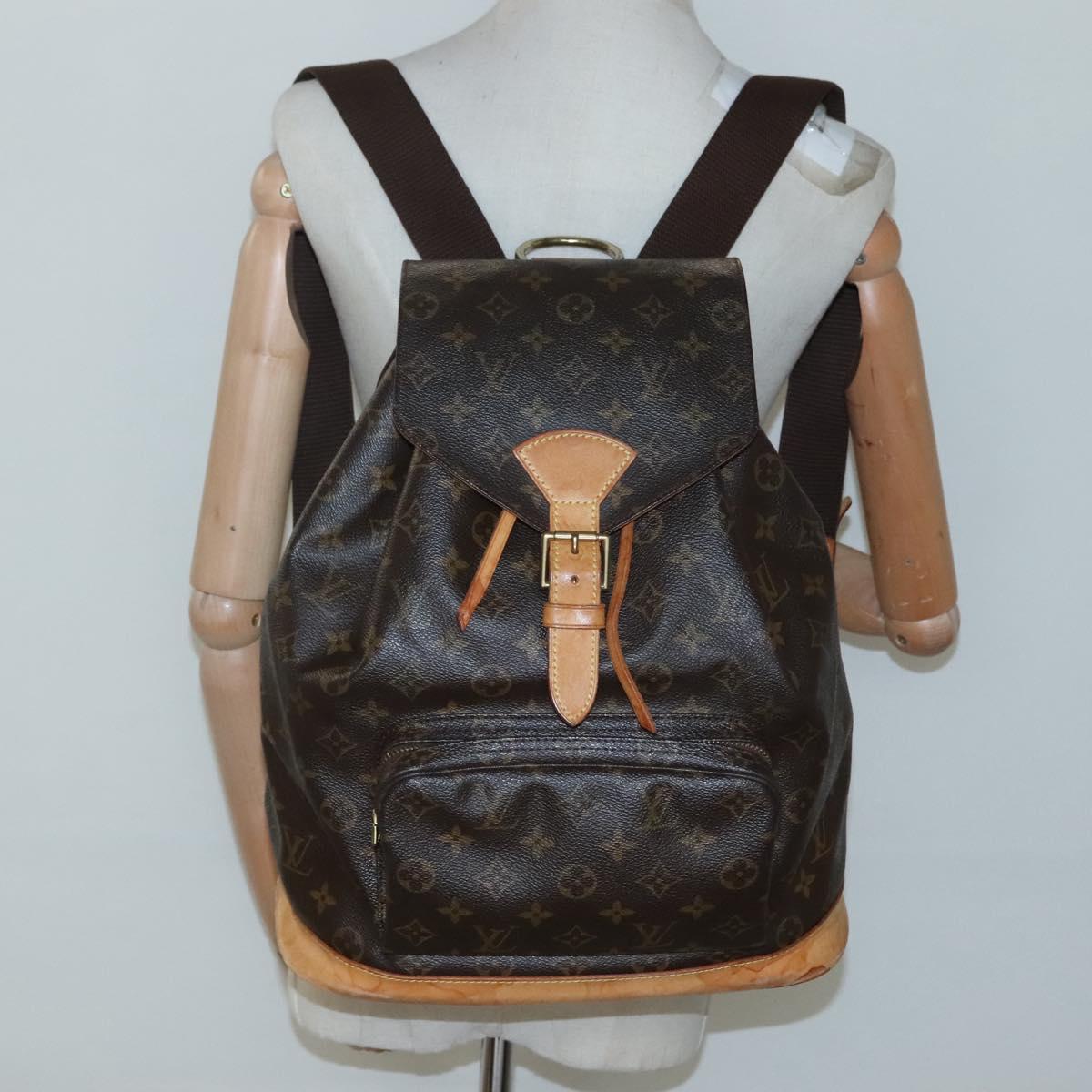 LOUIS VUITTON Monogram Montsouris GM Backpack M51135 LV Auth BD2204