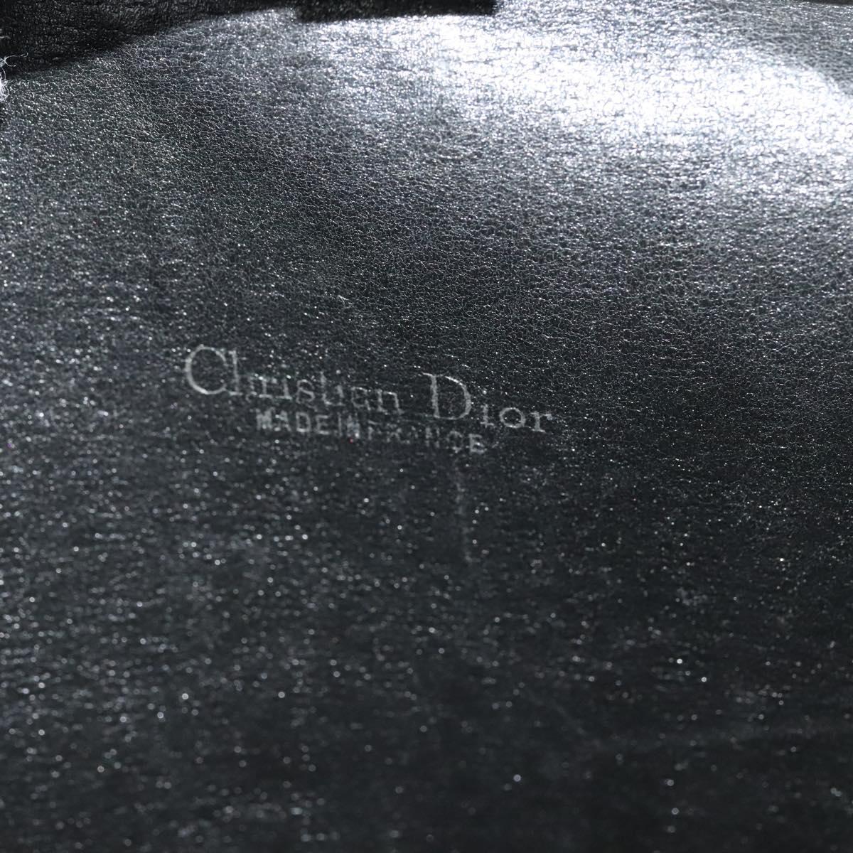 Christian Dior Trotter Canvas Shoulder Bag Navy Gold Auth BD2210