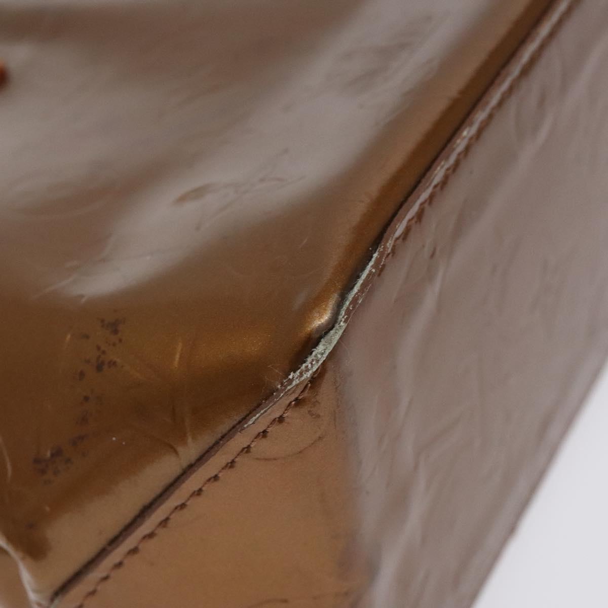 LOUIS VUITTON Monogram Vernis Reade PM Hand Bag Bronze M91146 LV Auth BD2222