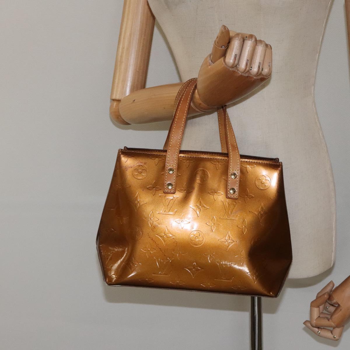 LOUIS VUITTON Monogram Vernis Reade PM Hand Bag Bronze M91146 LV Auth BD2222