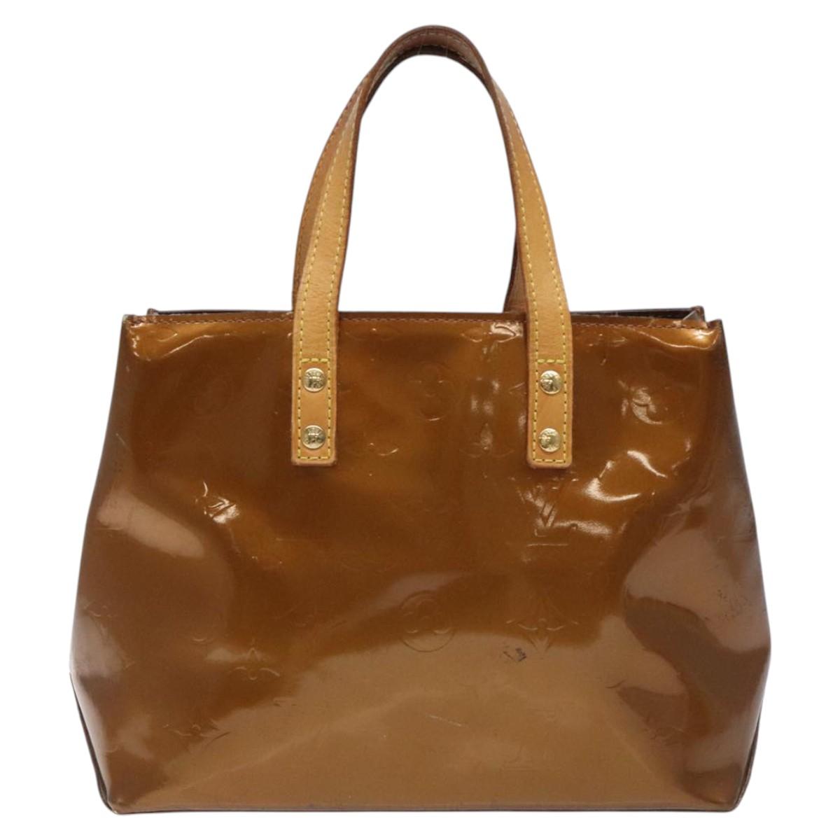 LOUIS VUITTON Monogram Vernis Reade PM Hand Bag Bronze M91146 LV Auth BD2222