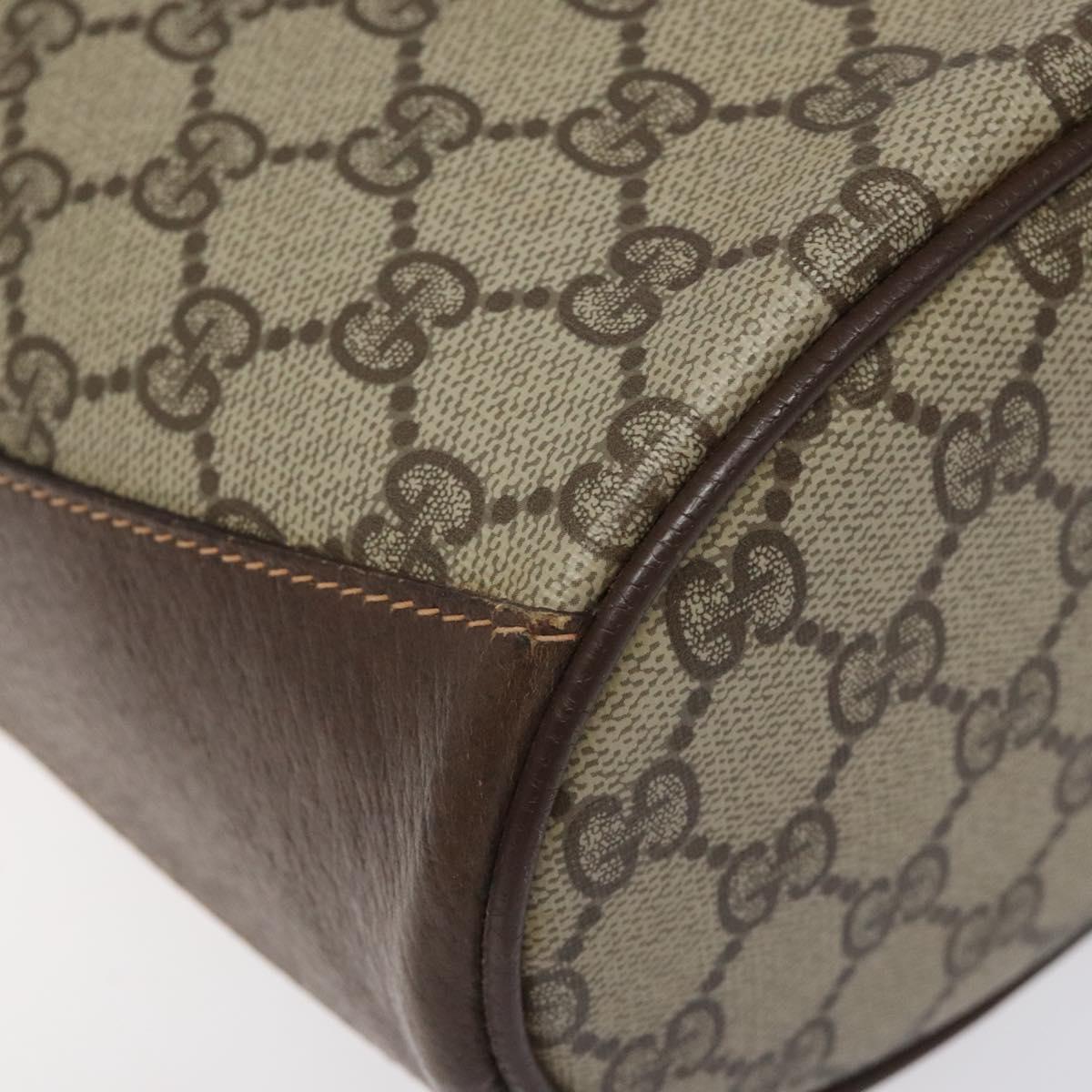 GUCCI GG Supreme Web Sherry Line Shoulder Bag PVC Beige 40 02 081 Auth BD2229