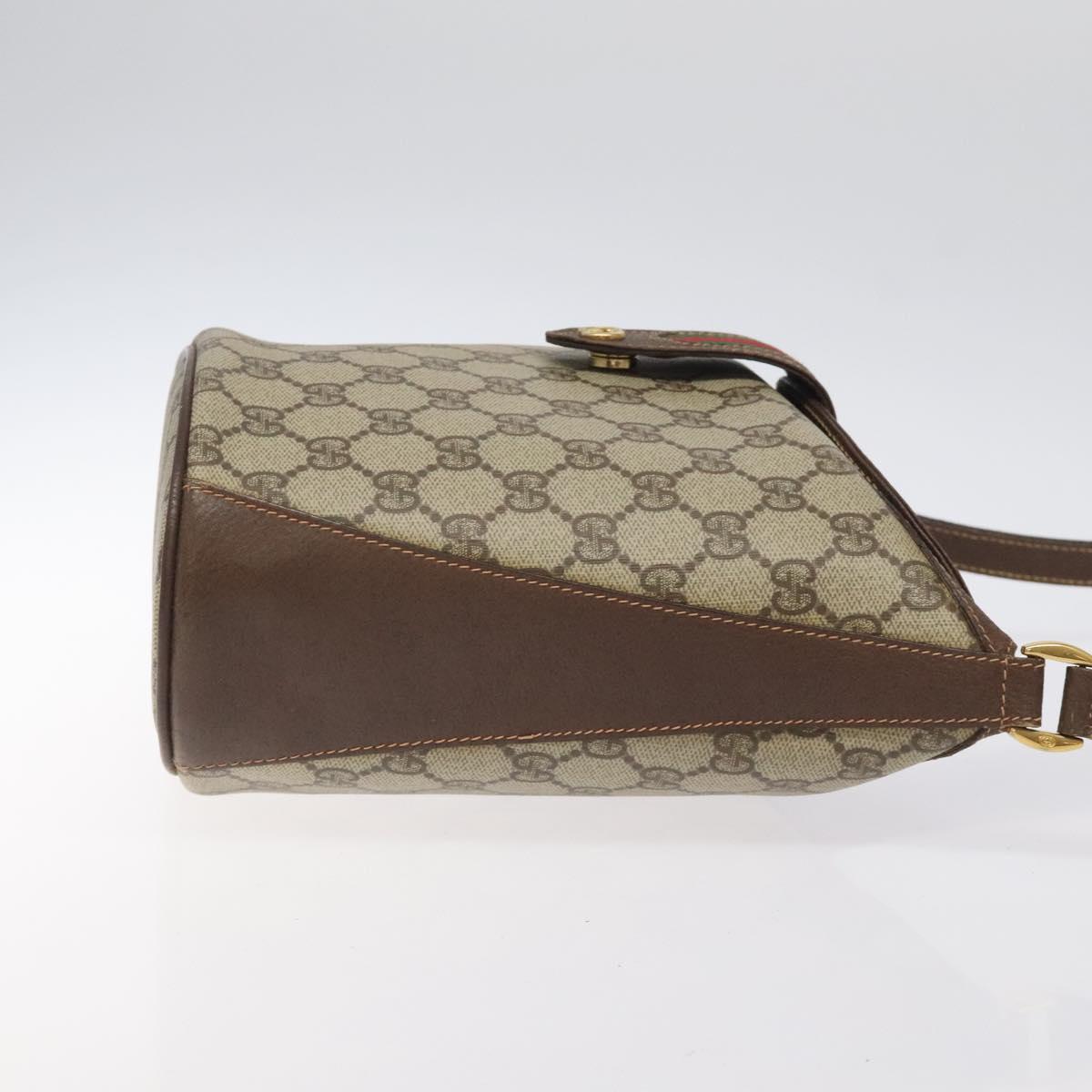 GUCCI GG Supreme Web Sherry Line Shoulder Bag PVC Beige 40 02 081 Auth BD2229
