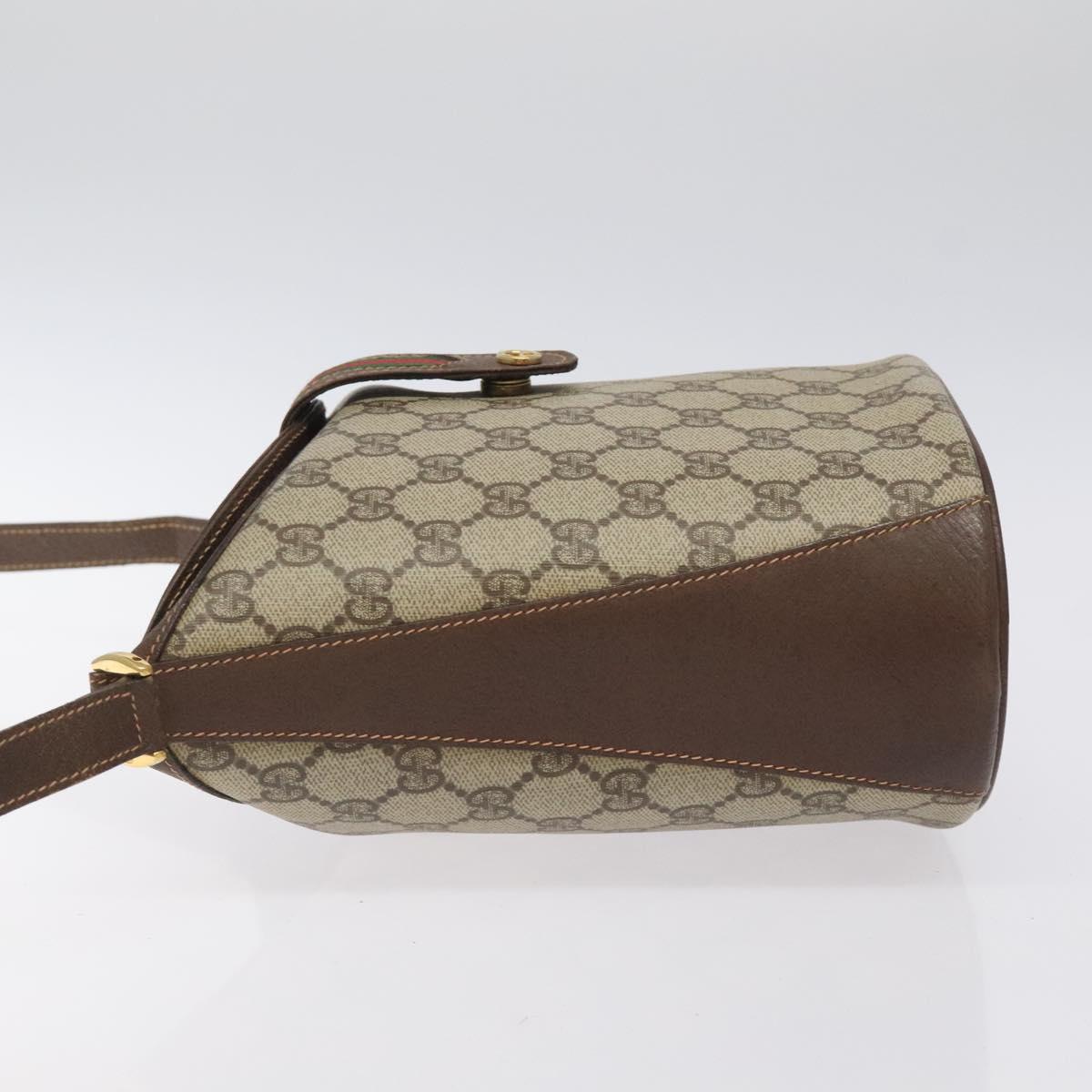 GUCCI GG Supreme Web Sherry Line Shoulder Bag PVC Beige 40 02 081 Auth BD2229