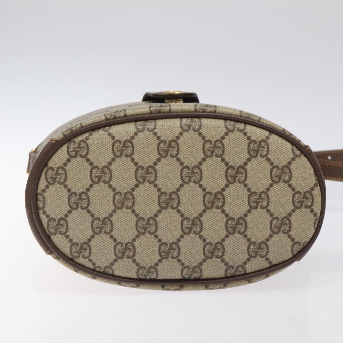 GUCCI GG Supreme Web Sherry Line Shoulder Bag PVC Beige 40 02 081 Auth BD2229