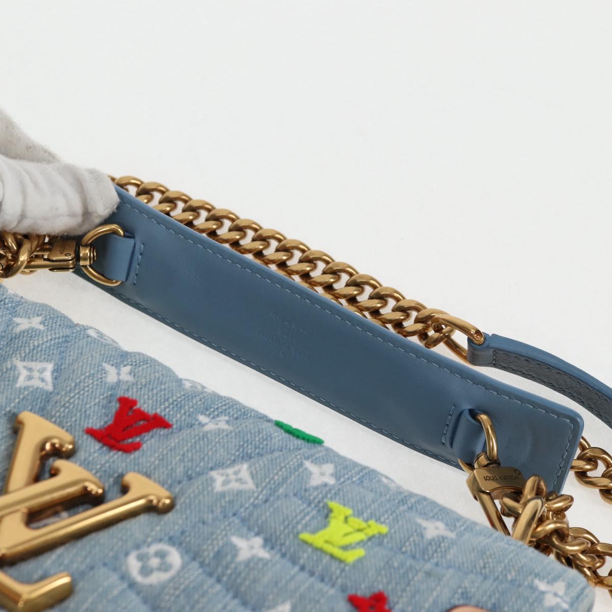 LOUIS VUITTON New Wave Chain Bag MM Hand Bag Light Blue M53692 LV Auth BD2243SM