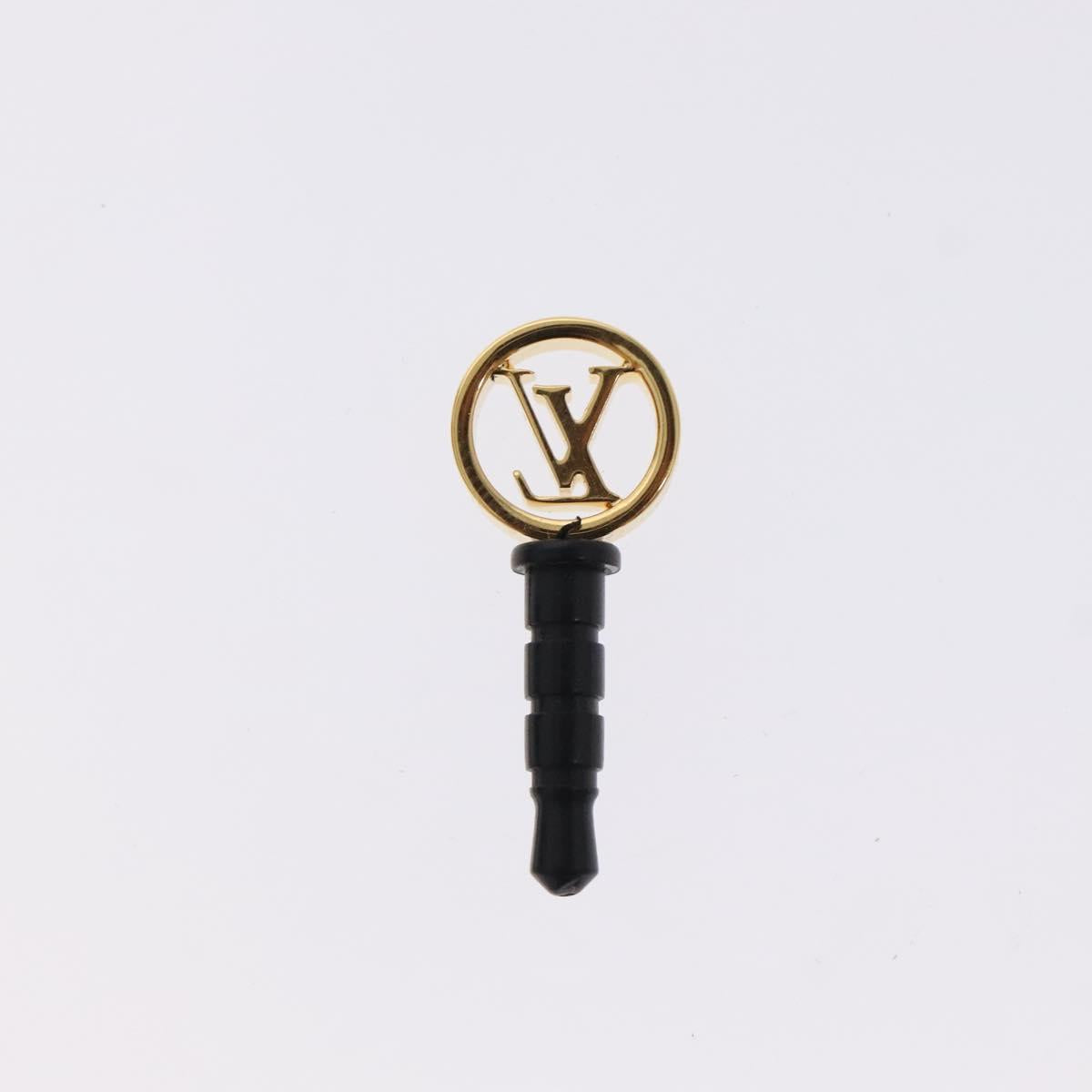 LOUIS VUITTON Earphone jack metal Gold M61014 LV Auth BD2256