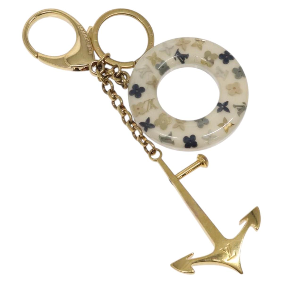 LOUIS VUITTON Porte Cles Marina Key Holder Charm Gold Tone M66141 LV Auth BD2263
