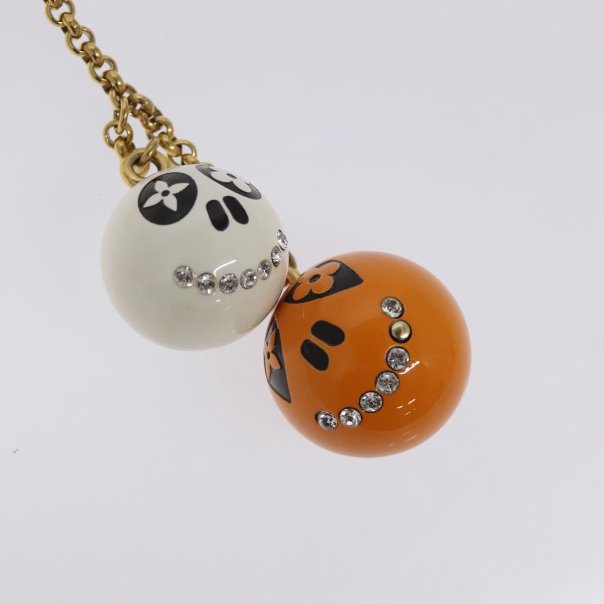 LOUIS VUITTON Porte Cles Jack & Lucy Key Holder White Orange M65377 Auth BD2266