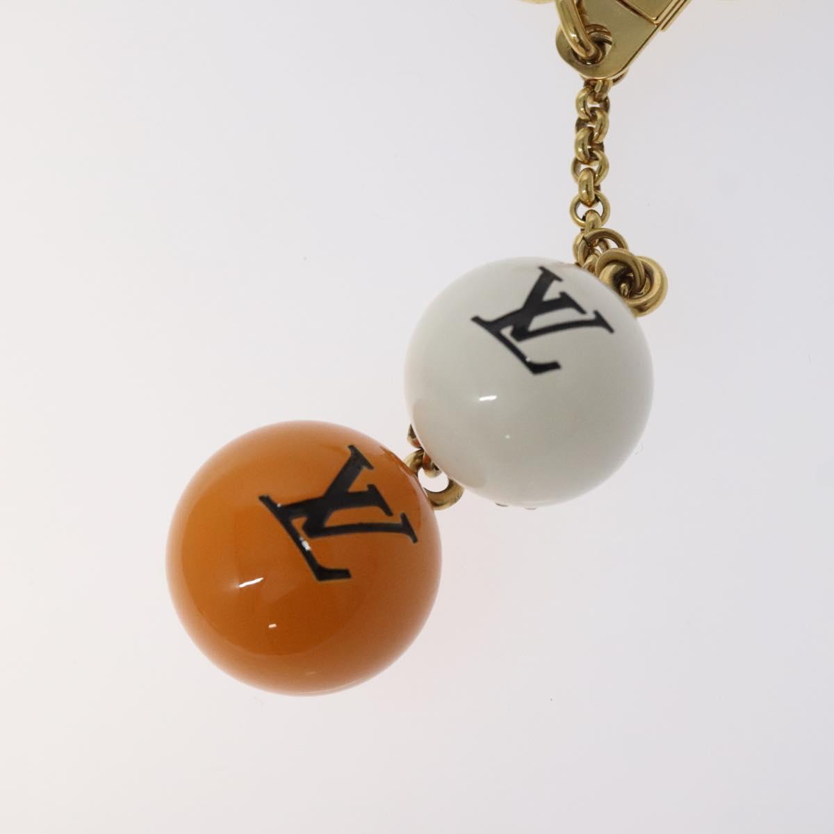 LOUIS VUITTON Porte Cles Jack & Lucy Key Holder White Orange M65377 Auth BD2266