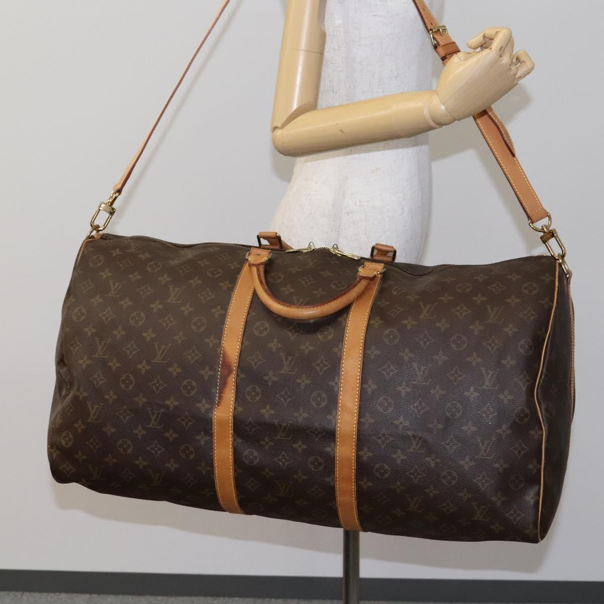 LOUIS VUITTON Monogram Keepall Bandouliere 60 Boston Bag M41412 LV Auth BD227